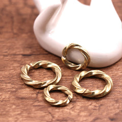 C 1pcs Solid Brass Open Twist O Ring Seam Round Jump Ring Key chain Garments Shoes Leather Craft DIY Connector CLOXY