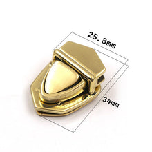 Load image into Gallery viewer, B Solid Brass Metal Tuck Lock Push Lock Closure Catch Clasp Buckle Fasteners for Leather Craft Bag Case Handbag Purse Briefcase