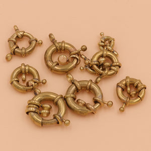 C 2pcs Brass Jewelry O-ring Snap Hook with Double "8" Ring Bracelet Necklace Connector Jewelry Hardware Accessories