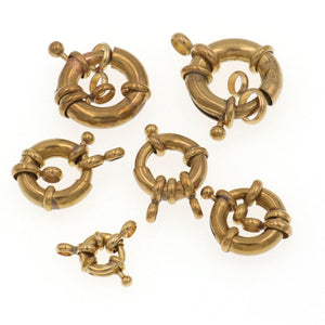 C 2pcs Brass Jewelry O-ring Snap Hook with Double "8" Ring Bracelet Necklace Connector Jewelry Hardware Accessories