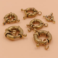 C 2pcs Brass Jewelry O-ring Snap Hook with Double "8" Ring Bracelet Necklace Connector Jewelry Hardware Accessories