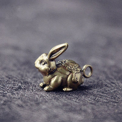 A 1pcs Retro Brass Rabbit Pendants Animals Pendant Necklace Jewelry Leather Craft Bag Purse Leather Belt Decoration Parts