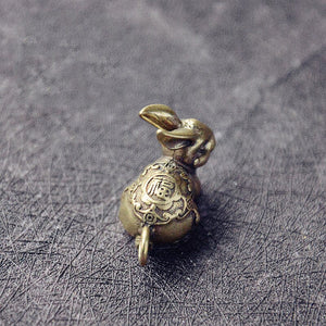 A 1pcs Retro Brass Rabbit Pendants Animals Pendant Necklace Jewelry Leather Craft Bag Purse Leather Belt Decoration Parts