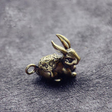 Carregar imagem no visualizador da galeria, A 1pcs Retro Brass Rabbit Pendants Animals Pendant Necklace Jewelry Leather Craft Bag Purse Leather Belt Decoration Parts