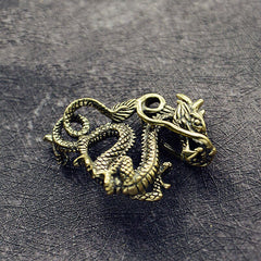 A 1pcs Retro Brass Dragon Pendants Animals Pendant Necklace Jewelry Leather Craft Bag Purse Leather Belt Decoration Parts