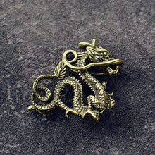 Afbeelding in Gallery-weergave laden, A 1pcs Retro Brass Dragon Pendants Animals Pendant Necklace Jewelry Leather Craft Bag Purse Leather Belt Decoration Parts