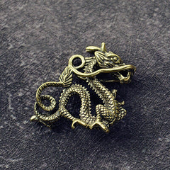 A 1pcs Retro Brass Dragon Pendants Animals Pendant Necklace Jewelry Leather Craft Bag Purse Leather Belt Decoration Parts