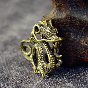 A 1pcs Retro Brass Dragon Pendants Animals Pendant Necklace Jewelry Leather Craft Bag Purse Leather Belt Decoration Parts