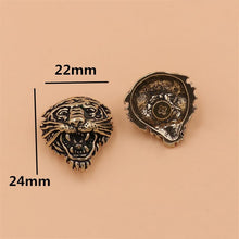 Load image into Gallery viewer, 5 pcs Solid brass tiger head design conchos screwback rivets leather craft bag wallet garment decoration