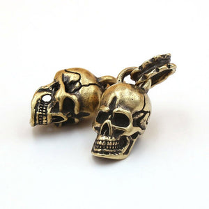 1x Retro Brass Punk Skull Pendant Necklace Key Ring Pendant Creative Gifts leather bag wallet chain diy decoration 31mm (1-1/4")