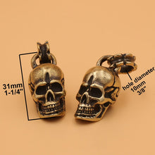 Load image into Gallery viewer, 1x Retro Brass Punk Skull Pendant Necklace Key Ring Pendant Creative Gifts leather bag wallet chain diy decoration 31mm (1-1/4&quot;)
