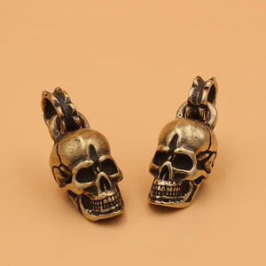 B 1x Retro Brass Punk Skull Pendant Necklace Key Ring Pendant Creative Gifts leather bag wallet chain diy decoration 31mm (1-1/4")