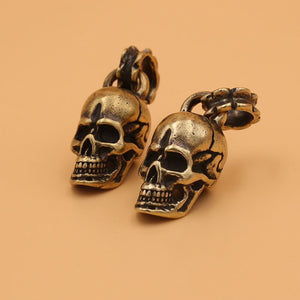 1x Retro Brass Punk Skull Pendant Necklace Key Ring Pendant Creative Gifts leather bag wallet chain diy decoration 31mm (1-1/4")