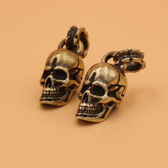 1x Retro Brass Punk Skull Pendant Necklace Key Ring Pendant Creative Gifts leather bag wallet chain diy decoration 31mm (1-1/4")