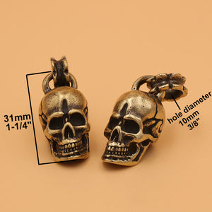 B 1x Retro Brass Punk Skull Pendant Necklace Key Ring Pendant Creative Gifts leather bag wallet chain diy decoration 31mm (1-1/4")