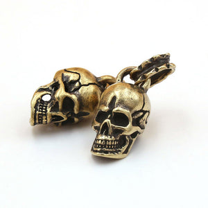 B 1x Retro Brass Punk Skull Pendant Necklace Key Ring Pendant Creative Gifts leather bag wallet chain diy decoration 31mm (1-1/4")