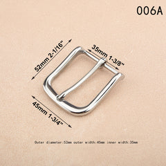 1pcs Stainless Steel 35mm Belt Buckle End Bar Heel bar Buckle Single Pin Heavy-duty For 32mm-34mm Belts Leather Craft Accessory