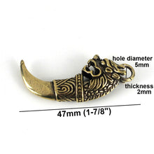 画像をギャラリービューアに読み込む, A 1pcs Retro Brass Dragon Pendants myth Animals Pendant Necklace Jewelry Leather Craft Bag Purse Leather Belt Decoration Parts