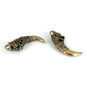 A 1pcs Retro Brass Dragon Pendants myth Animals Pendant Necklace Jewelry Leather Craft Bag Purse Leather Belt Decoration Parts