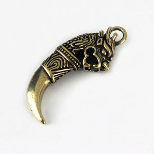 A 1pcs Retro Brass Dragon Pendants myth Animals Pendant Necklace Jewelry Leather Craft Bag Purse Leather Belt Decoration Parts