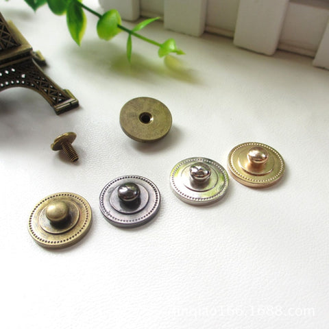 B 4pcs Brass Screw Back Rivets for Bag Base Studs and Leather Studs Nail Garment Leather Craft Belt Wallet Bag Decoration Hardware