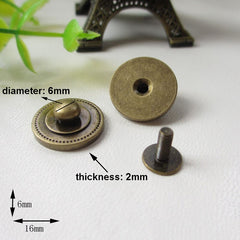 B 4pcs Brass Screw Back Rivets for Bag Base Studs and Leather Studs Nail Garment Leather Craft Belt Wallet Bag Decoration Hardware