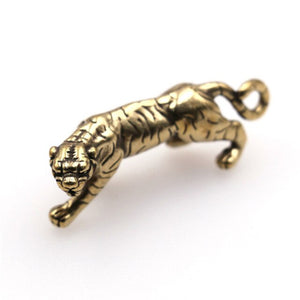 B 1x Retro Brass Punk Tiger Pendant Necklace Key Ring Pendant Creative Gifts leather bag wallet chain diy decoration 51mm (2")