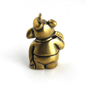 A 1pcs Brass Piggy Pendant The Journey To The West Animal Design Leather Bag Wallet Chain Decor Parts Pendant Jewelry