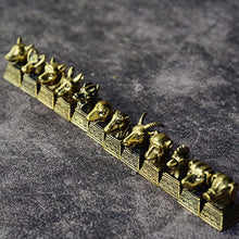 画像をギャラリービューアに読み込む, B 1pcs Solid Brass Keychain Charm Pendant Stamps High Quality Chinese Zodiac Signs Leather Craft DIY Decoration Keyring Animals