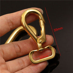 A Pair of Brass Snap Hook Square Swivel Eye Bag Clasps Buckle for Leather Craft Bag Strap Belt Webbing Dog Rope Leash Clips