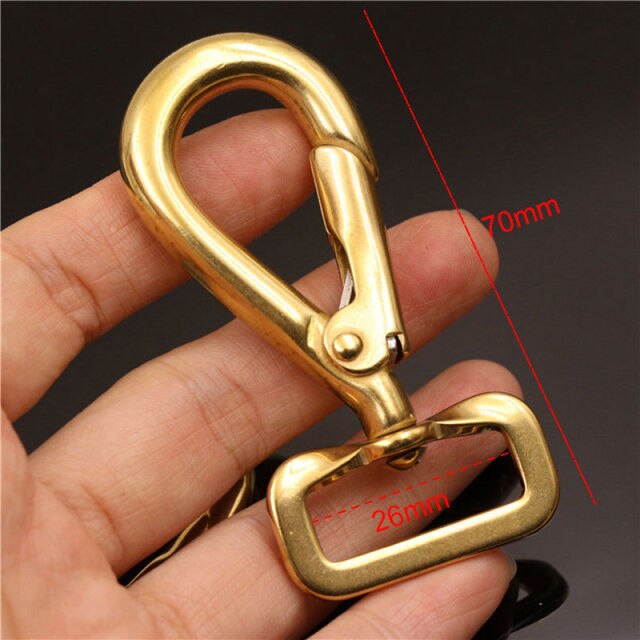 A Pair of Brass Snap Hook Square Swivel Eye Bag Clasps Buckle for Leather Craft Bag Strap Belt Webbing Dog Rope Leash Clips