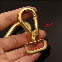 A Pair of Brass Snap Hook Square Swivel Eye Bag Clasps Buckle for Leather Craft Bag Strap Belt Webbing Dog Rope Leash Clips