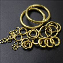 画像をギャラリービューアに読み込む, C 10pcs Solid brass Open O ring seam Round jump ring Garments shoes Leather craft bag Jewelry findings repair connectors