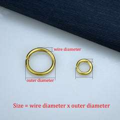 C 10pcs Solid brass Open O ring seam Round jump ring Garments shoes Leather craft bag Jewelry findings repair connectors