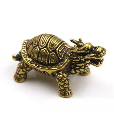 B 1pcs Vintage Brass Turtle dragon Head Pendant charms Keyring Garment Bag Gifts leather bag wallet chain diy decoration