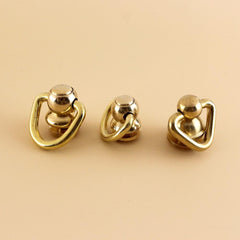 B 10Pcs Brass Ball Post Studs Rivet with D ring Screwback Round Head Nail Spots Swivel 360 Rotate Head Spikes Leather Craft DIY