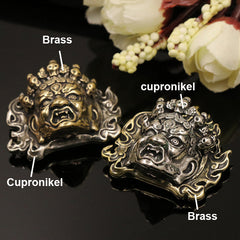 B 2 Pcs Brass Evil Myth Design Conchos Screw Back Rivets Leather Craft Bag Wallet Garment Decoration Cool Punk Style