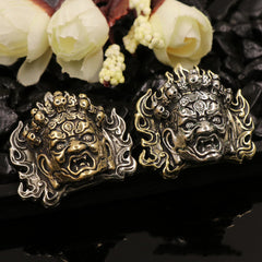 B 2 Pcs Brass Evil Myth Design Conchos Screw Back Rivets Leather Craft Bag Wallet Garment Decoration Cool Punk Style