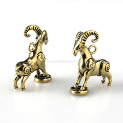 A 1pcs Solid Brass Sheep Pendant Decoration Animal Design Leather Bag Wallet Chain Decor Parts Pendant Jewelry Table Decoration