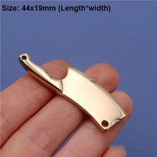 Load image into Gallery viewer, A 1pcs Solid Brass Kitchen Knife Charm Pendant Key Chain Keyring Decor Leather Craft DIY Decoration Gift Stainless Steel CLOXY