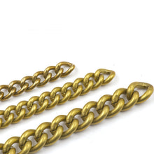 Load image into Gallery viewer, C 1 meter Solid brass Open curb Link Chain Necklace Wheat Chain 6/8/10mm none-polished Bags Straps Parts DIY Accessories