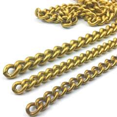 C 1 meter Solid brass Open curb Link Chain Necklace Wheat Chain 6/8/10mm none-polished Bags Straps Parts DIY Accessories