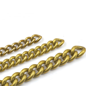C 1 meter Solid brass Open curb Link Chain Necklace Wheat Chain 6/8/10mm none-polished Bags Straps Parts DIY Accessories