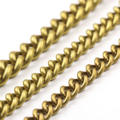 C 1 meter Solid brass Open curb Link Chain Necklace Wheat Chain 6/8/10mm none-polished Bags Straps Parts DIY Accessories