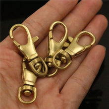 Load image into Gallery viewer, 4pcs Small brass snap hooks classic swivel eye trigger clips clasps for leather craft bag purse strap chain webbing connecting