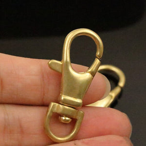 4pcs Small brass snap hooks classic swivel eye trigger clips clasps for leather craft bag purse strap chain webbing connecting