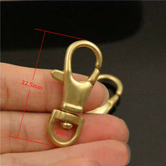 4pcs Small brass snap hooks classic swivel eye trigger clips clasps for leather craft bag purse strap chain webbing connecting