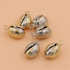 A 1x Brass/ Cupronickel Pistachio Shape Pendants Unique Key Pendants Leather Decor Accessories Solid Core