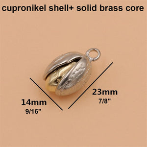 1x Brass/ Cupronickel Pistachio Shape Pendants Unique Key Pendants Leather Decor Accessories Solid Core