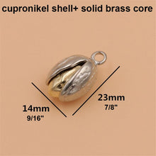 Load image into Gallery viewer, A 1x Brass/ Cupronickel Pistachio Shape Pendants Unique Key Pendants Leather Decor Accessories Solid Core